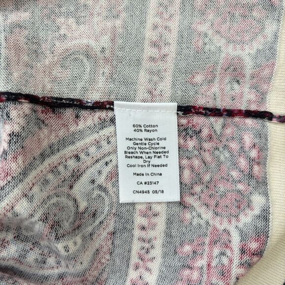 Talbots Women Cardigan Button Up Size L Navy Paisley Office Holiday Preppy Artsy - Picture 7 of 10